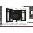 Basel szekrénysor 355 cm LED világítással