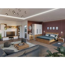 SIÓ SZETT (NAPPALI SZEKRÉNY + KOMPLETT HÁLÓSZOBA SZETT)